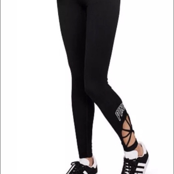 PINK Victoria's Secret Pants - Pink Vs Black seamless strappy Leggings